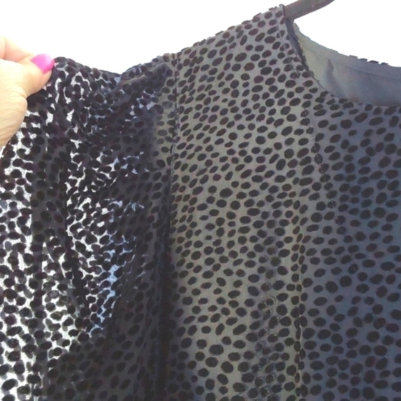 Express- Black Swiss Dot texture Semi Sheer Dress Mod edgy Whimsical Sz.L - Picture 6 of 13